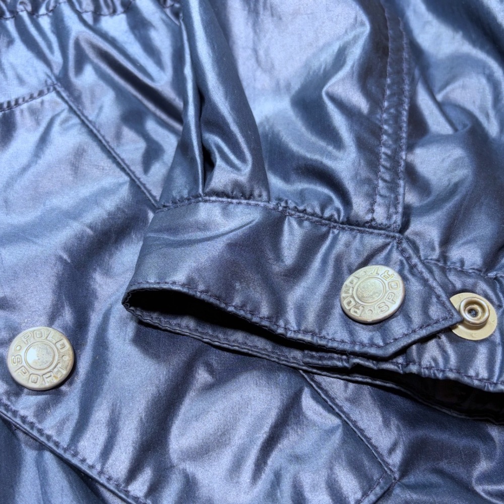 Ralph Lauren Polo Sport Womens Metallic Blue Windbreaker Jacket Size 8 Vintage - Picture 2 of 7
